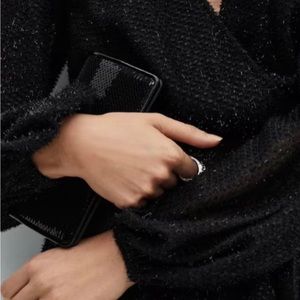 Mango black tie wrap mini dress